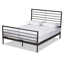 Baxton Studio Alva Modern and Contemporary Industrial Black Finished Metal Full Size Platform Bed